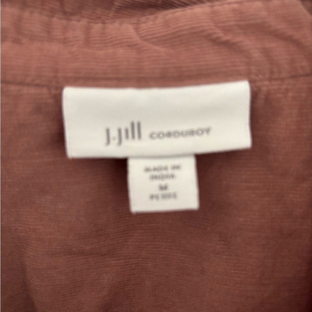 J Jill Womens Corduroy Mauve Long Sleeve Button Down Shirt Medium - Picture 3 of 4